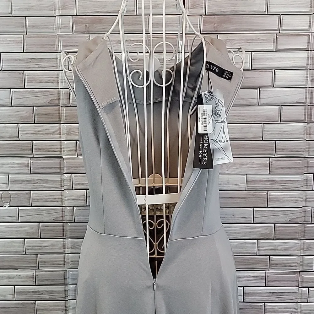 NWT Homeyee sleeveless midi dress in grey Women's Size S